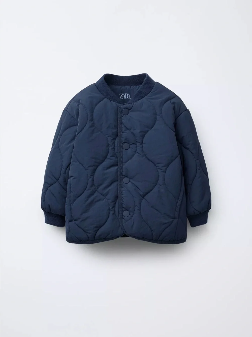 Zara Navy Quilted Puffer Jacket